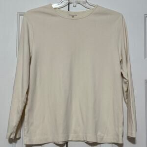 Jones New York Sport Off-White Long Sleeve Crewneck T-Shirt, Size 1X